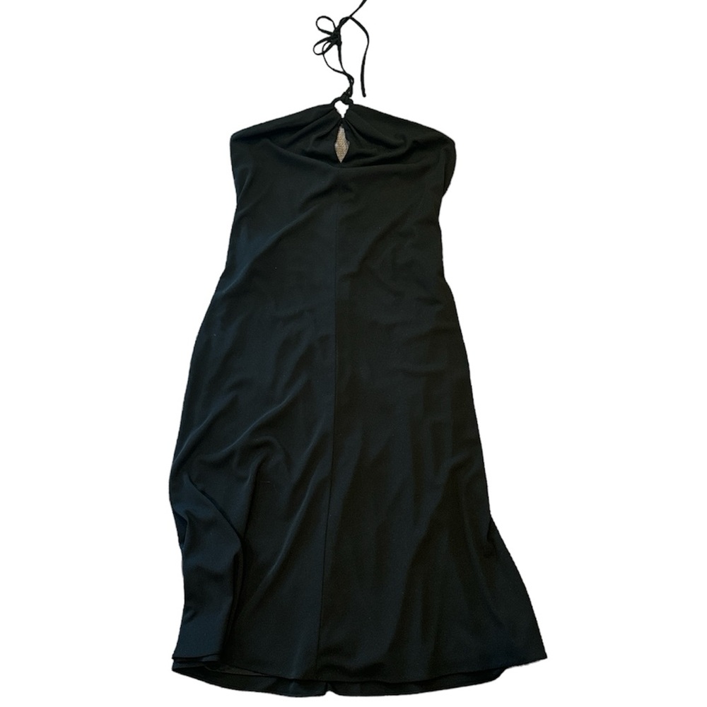david meister black halter‎ dress size 6